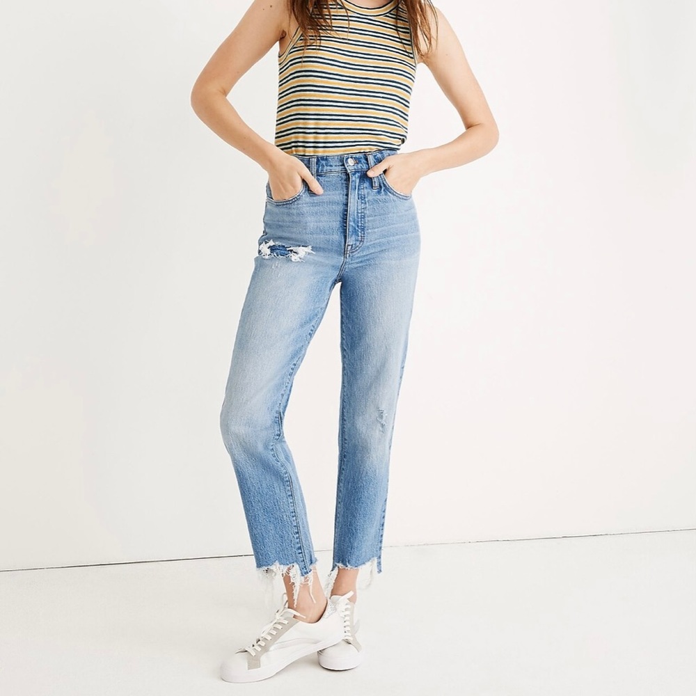 Madewell Classic Straight Jeans in Corrie Wash: Step-Hem Edition